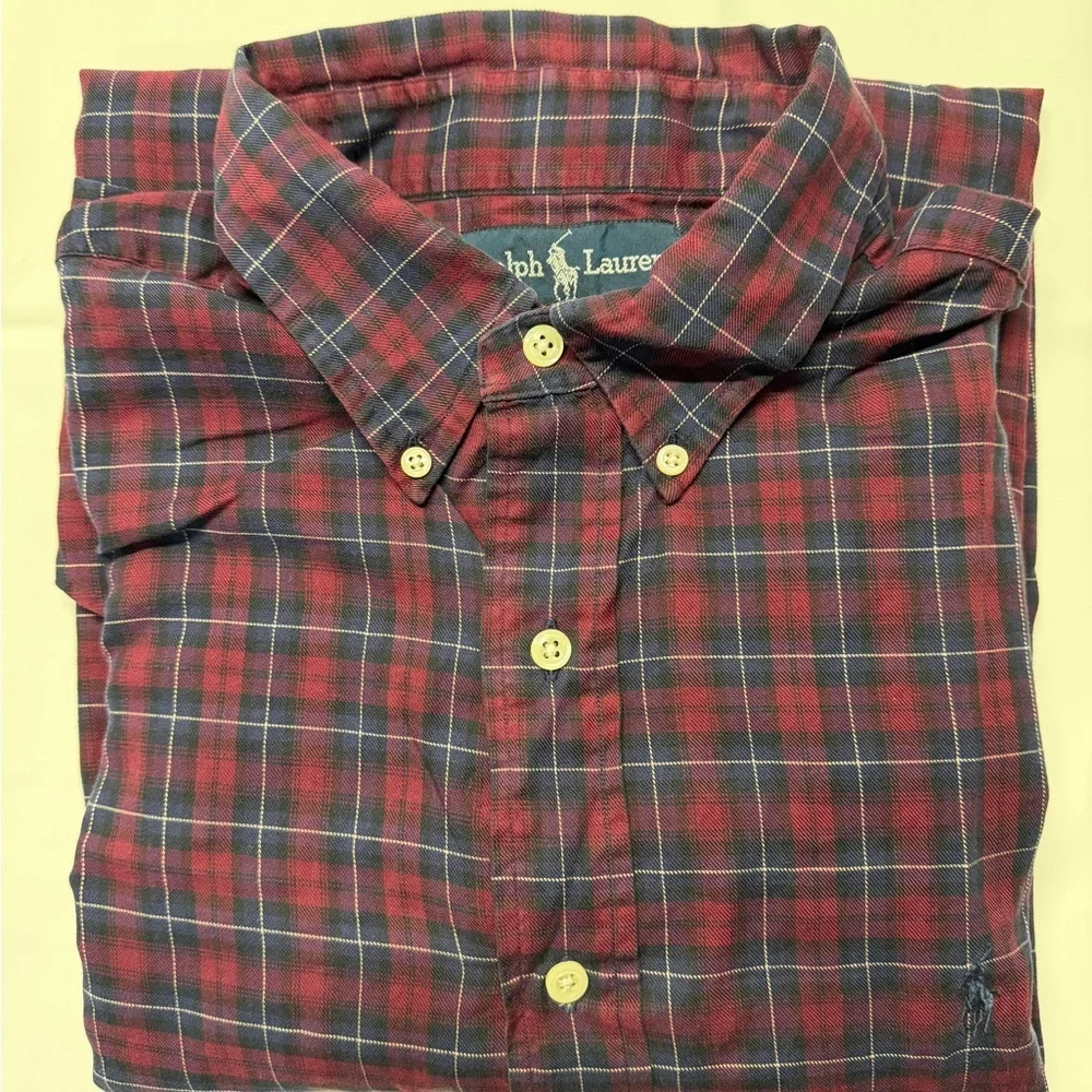 Ralph Lauren Men's‎ Plaid Shirt in Red and Blue